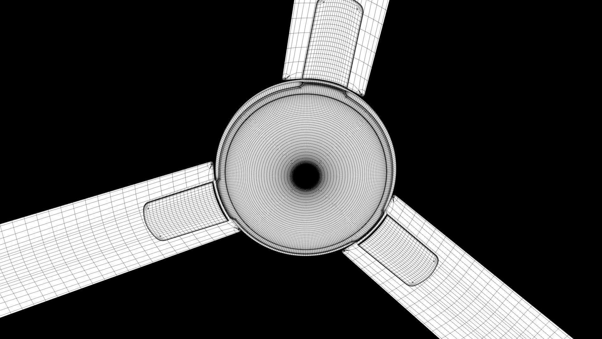 Ceiling Fan blue 3D model_9