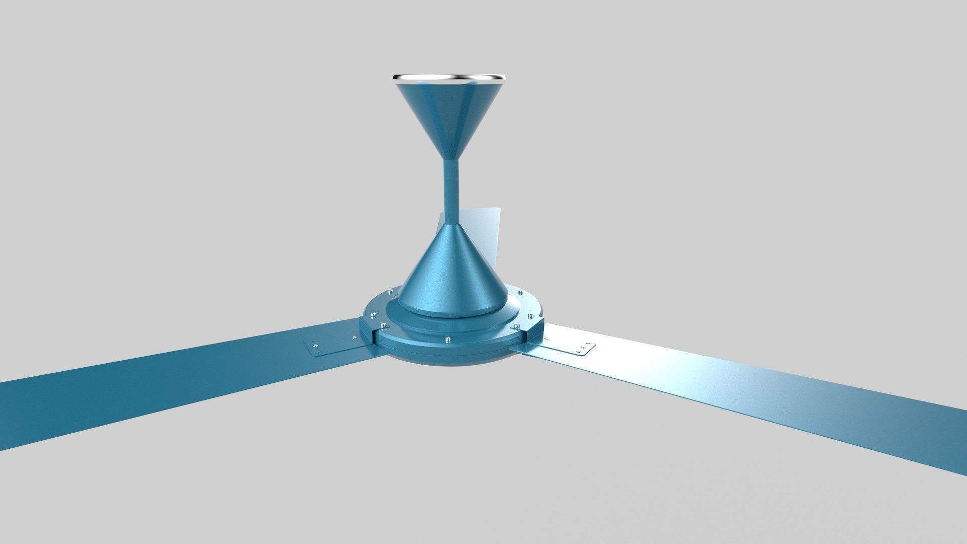 Ceiling Fan blue 3D model_3