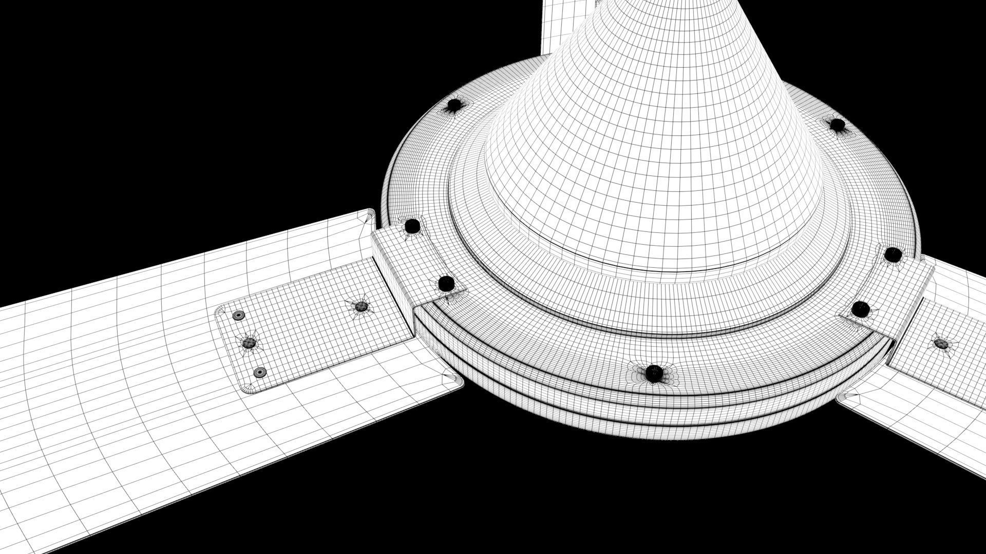 Ceiling Fan blue 3D model_10