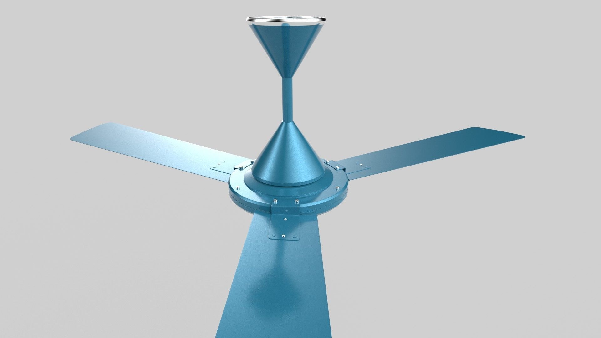 Ceiling Fan blue 3D model_2