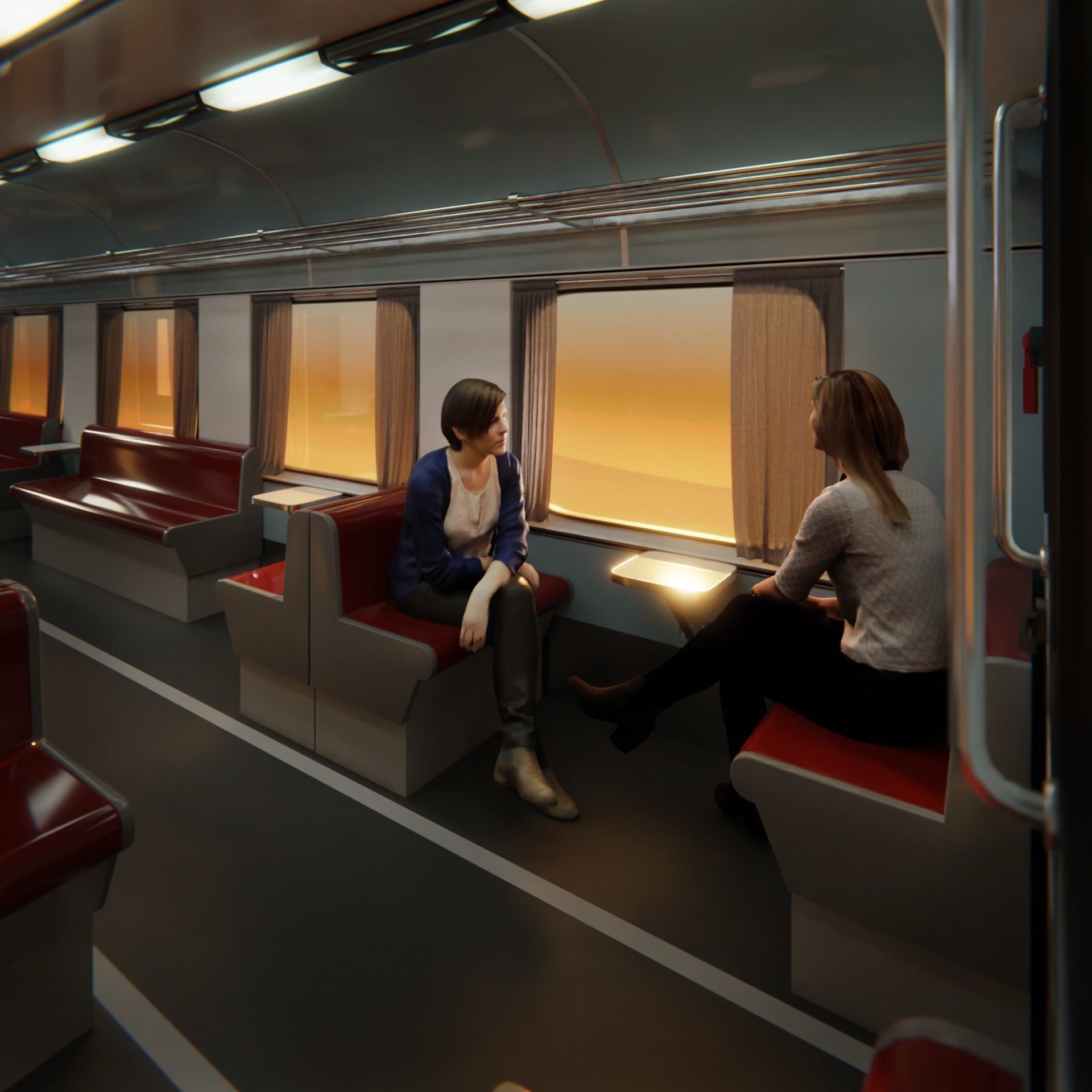 Train Cabin 3D model_2
