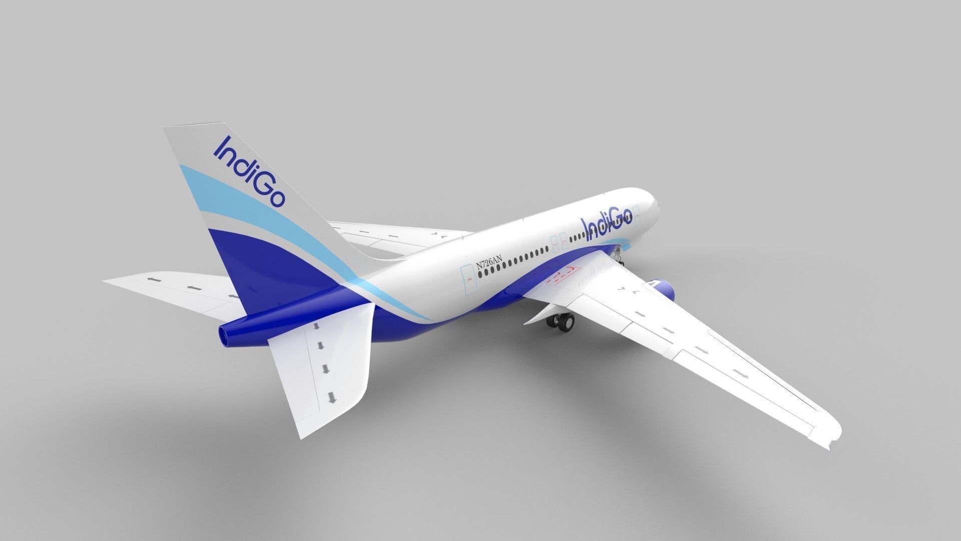 Indigo Aeroplane 3D model_4