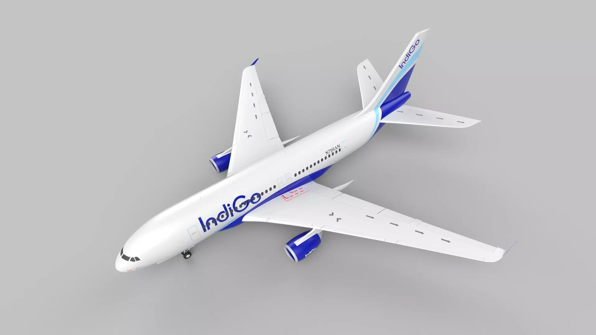 Indigo Aeroplane 3D model_0