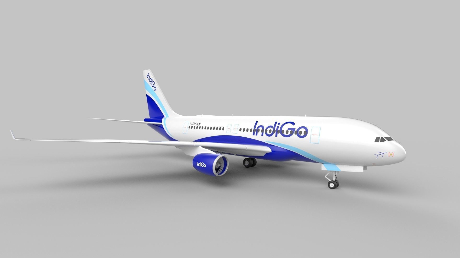 Indigo Aeroplane 3D model_1