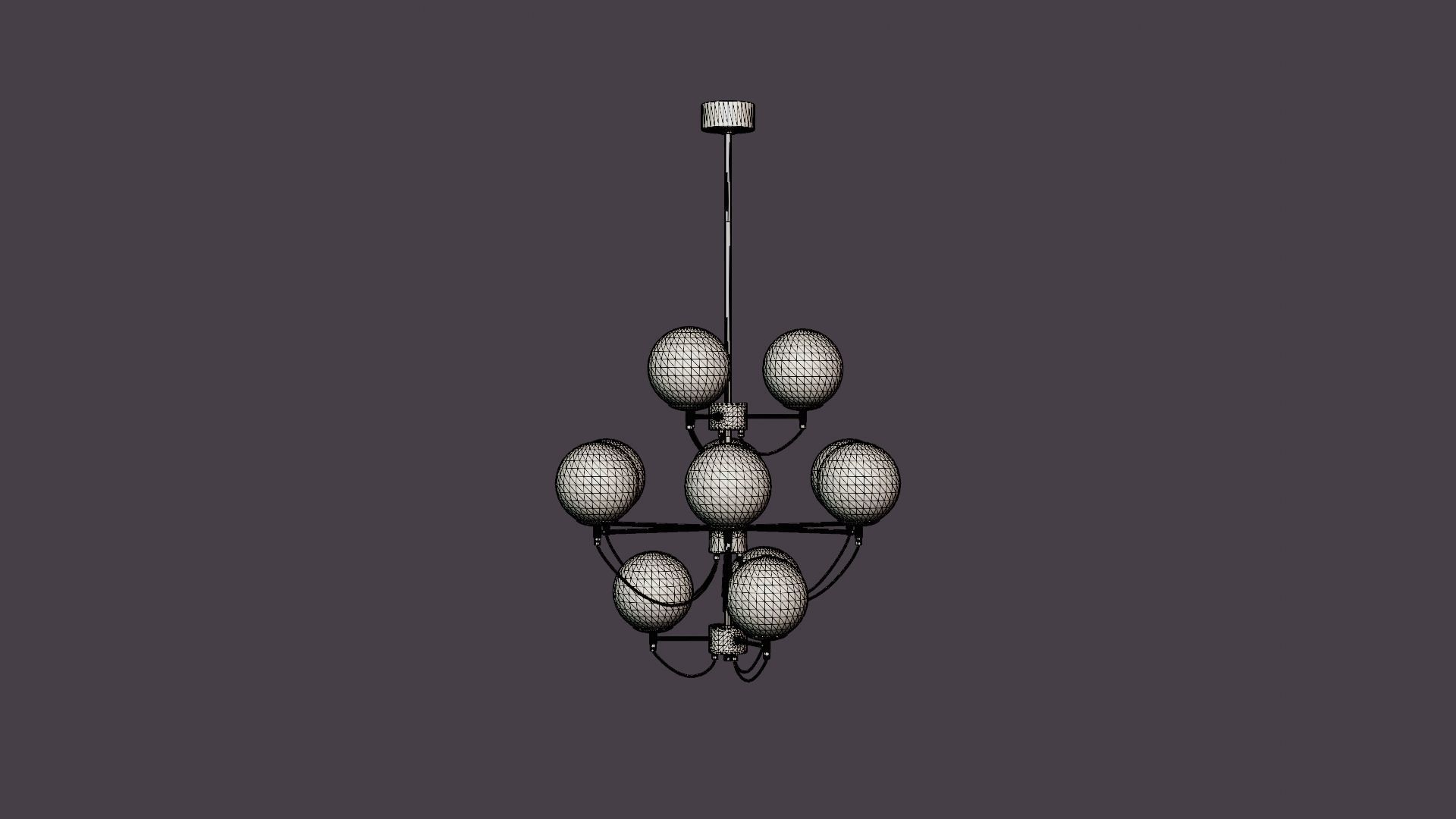 Pearl Ceiling Lamp Low-poly 3D model_7
