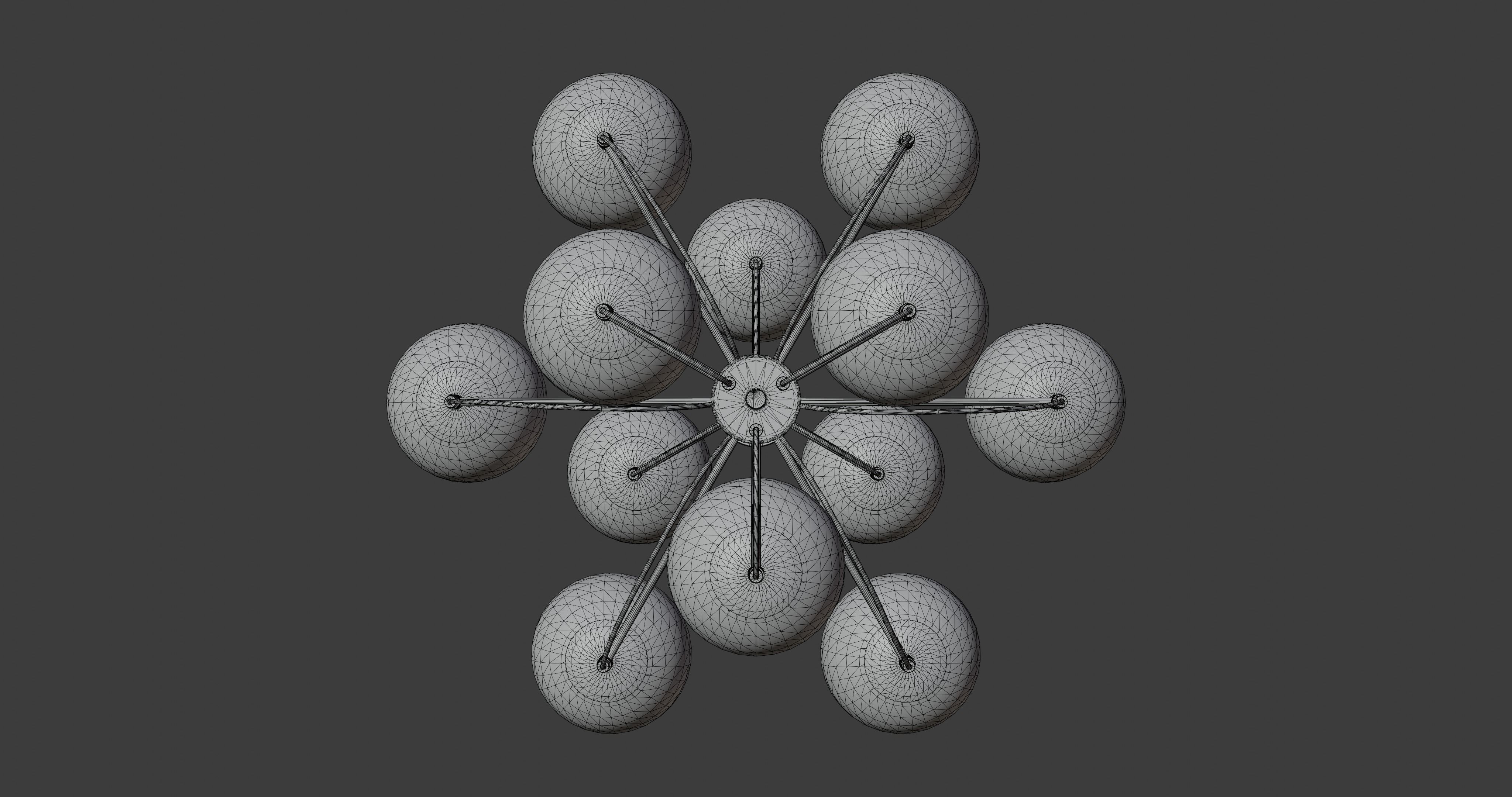 Pearl Ceiling Lamp Low-poly 3D model_8