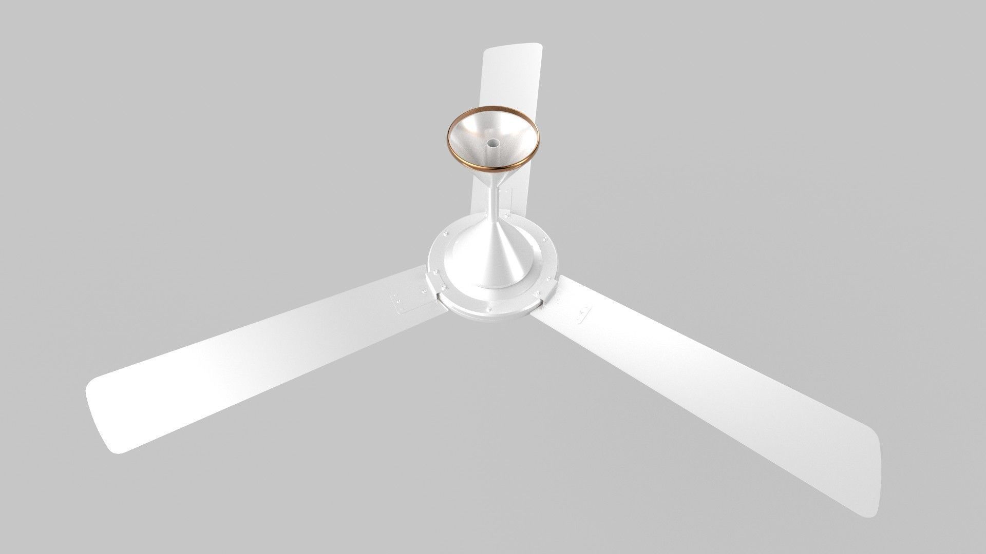 Ceiling Fan white 3D model_3