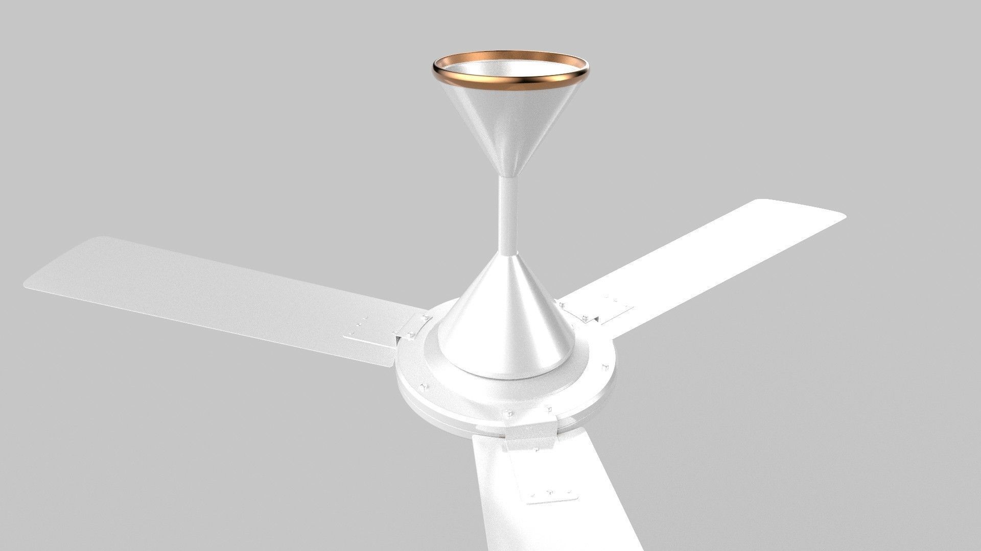 Ceiling Fan white 3D model_1