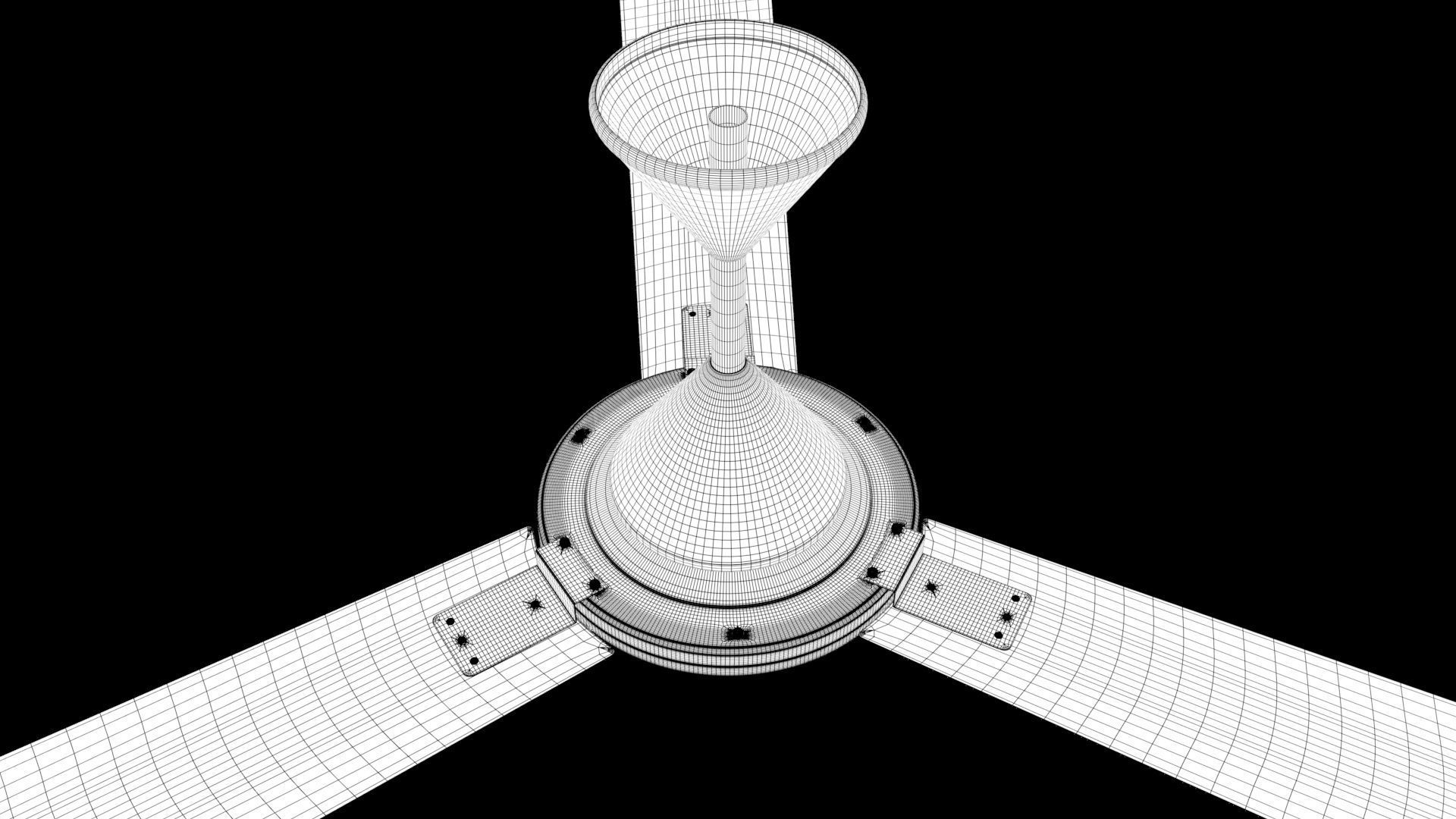 Ceiling Fan white 3D model_7