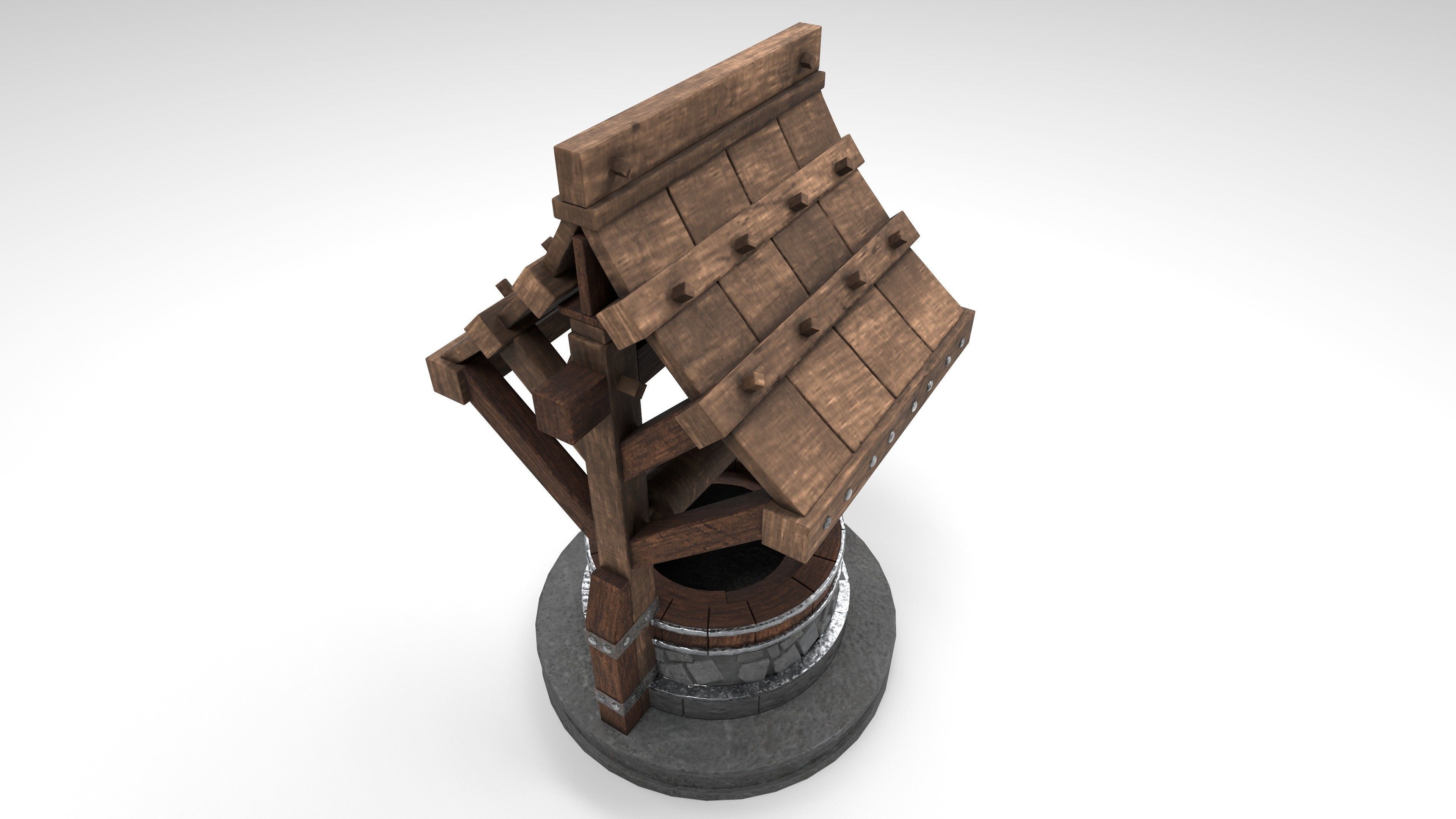 Gaming Low poly Well model  Low-poly 3D model_4
