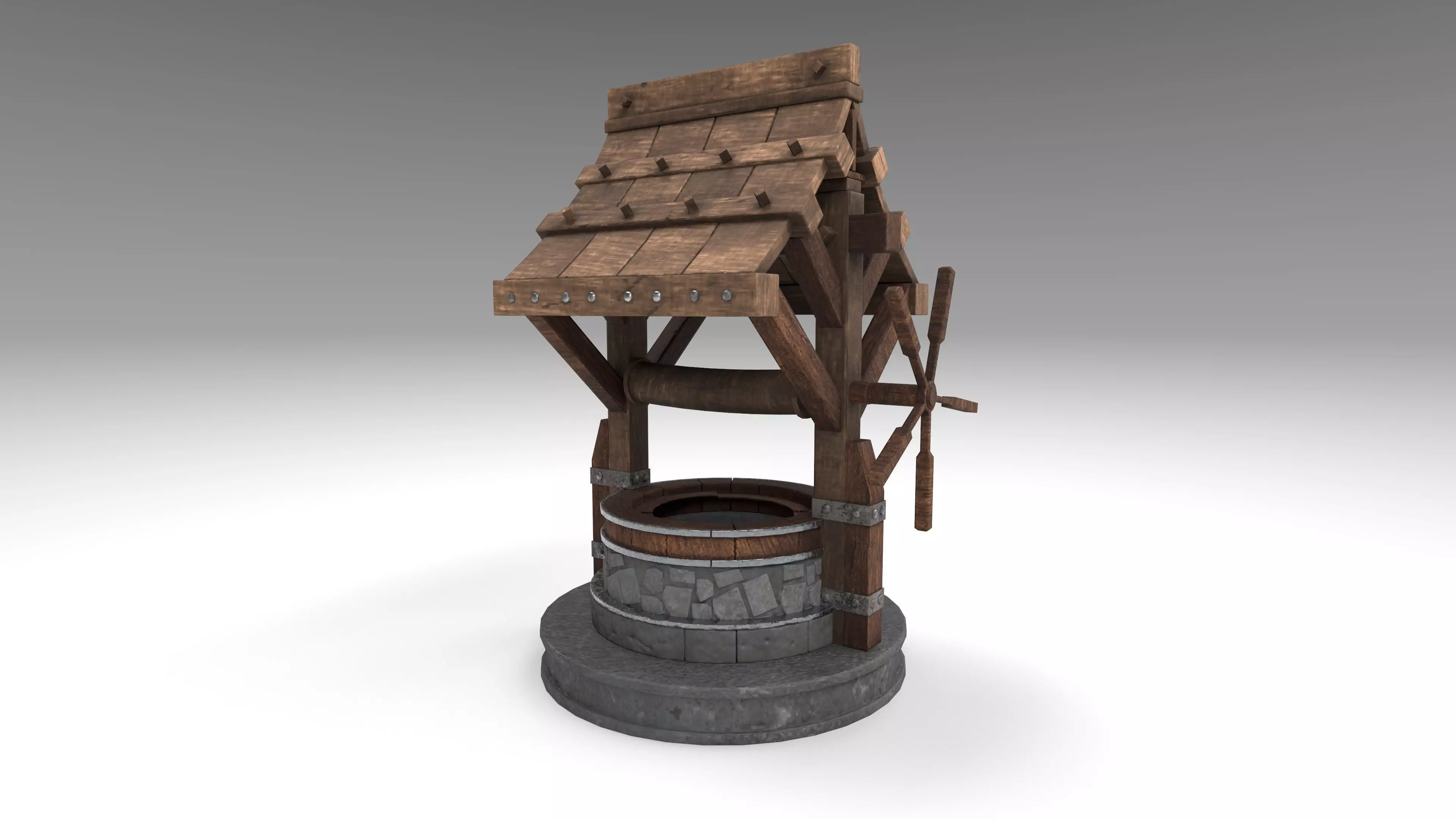 Gaming Low poly Well model  Low-poly 3D model_0