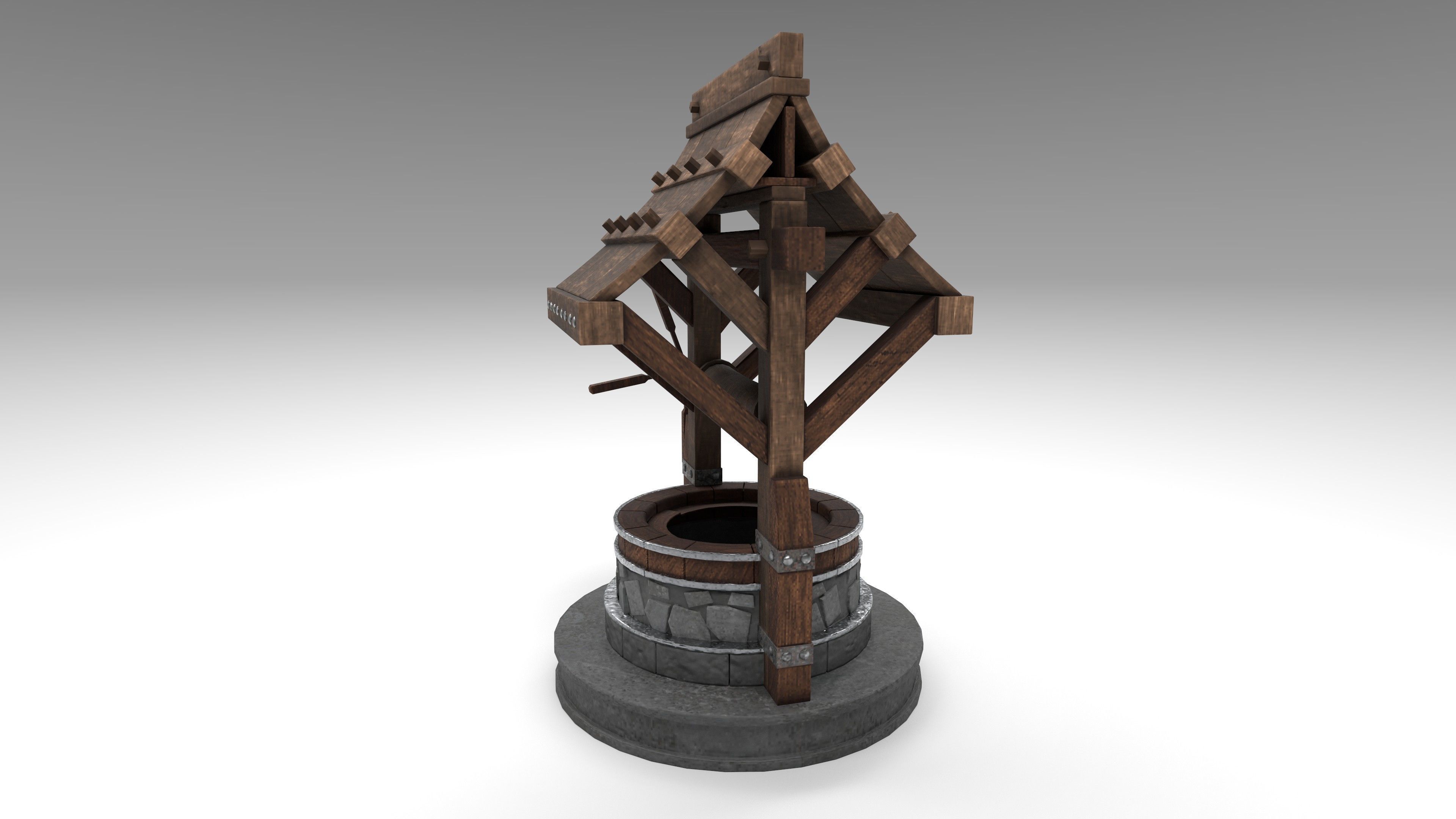 Gaming Low poly Well model  Low-poly 3D model_1