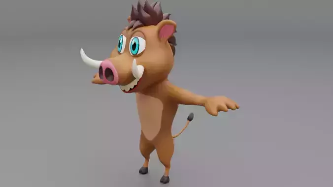 3D Wildboar Cartoon