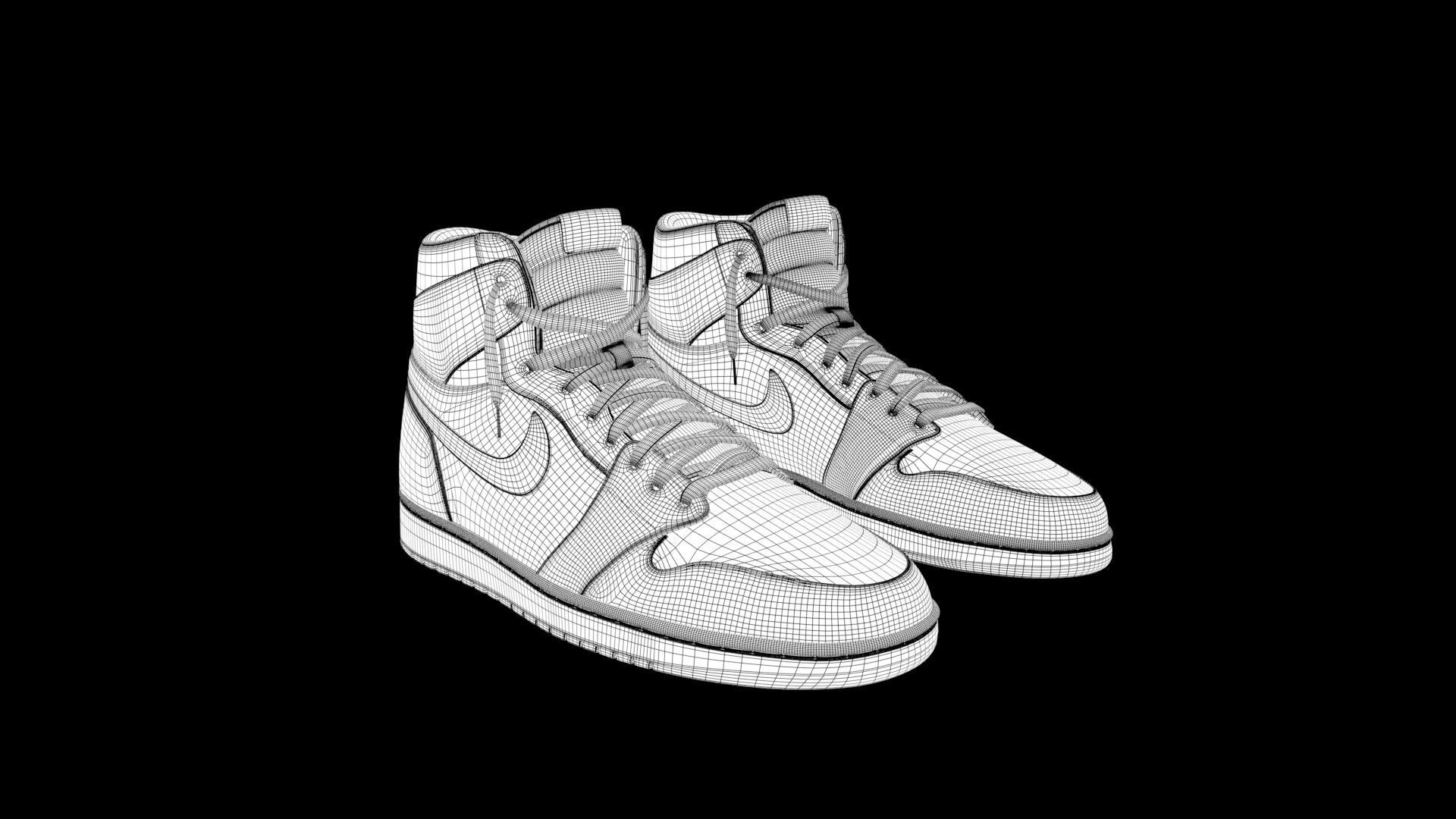 Nike Jordan red 3D model_6