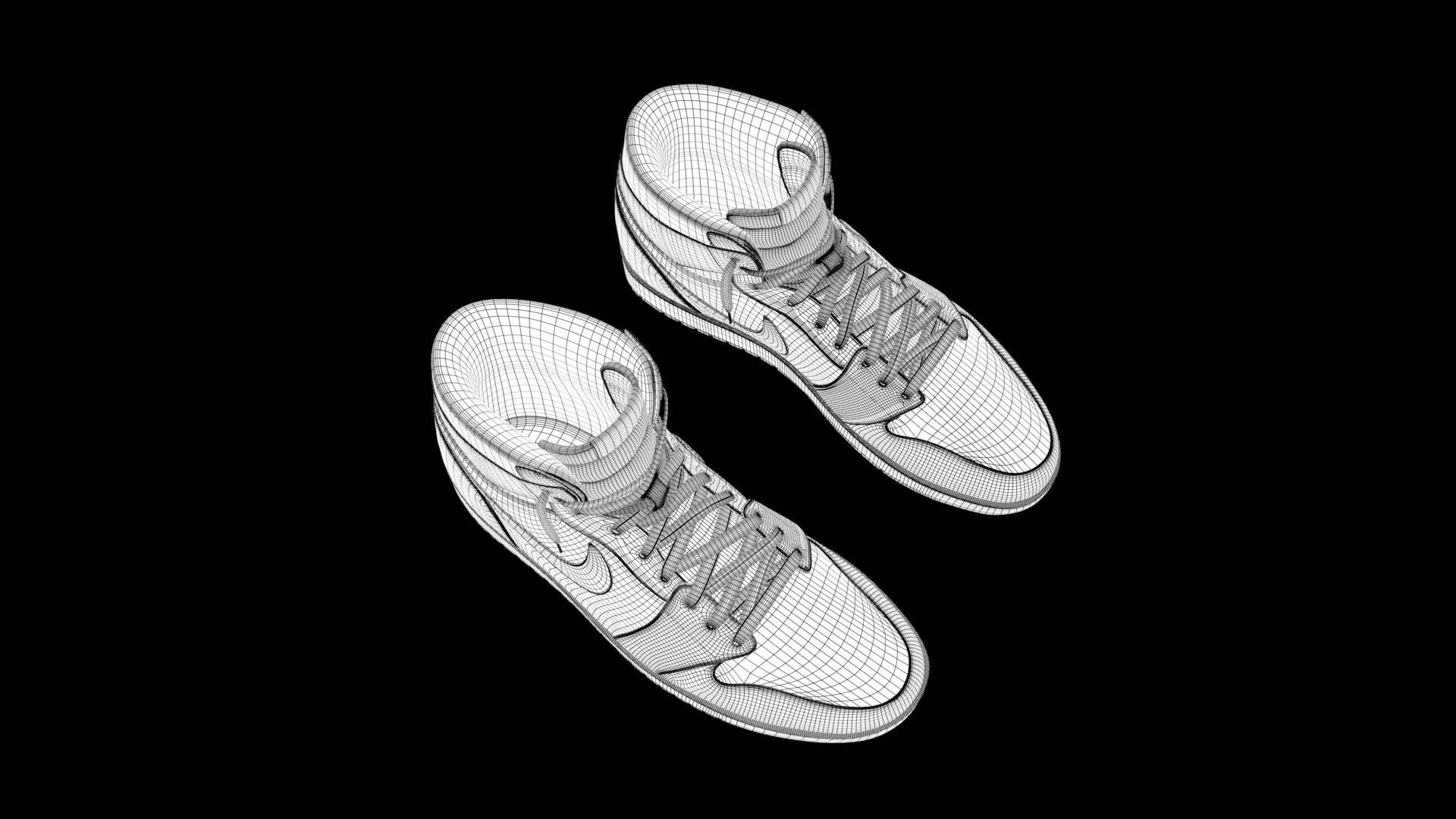 Nike Jordan red 3D model_7