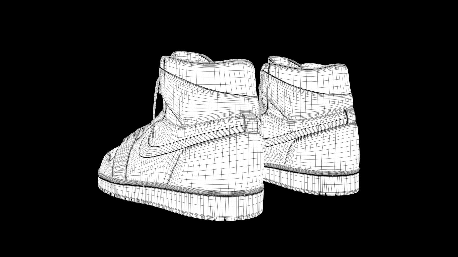 Nike Jordan red 3D model_9