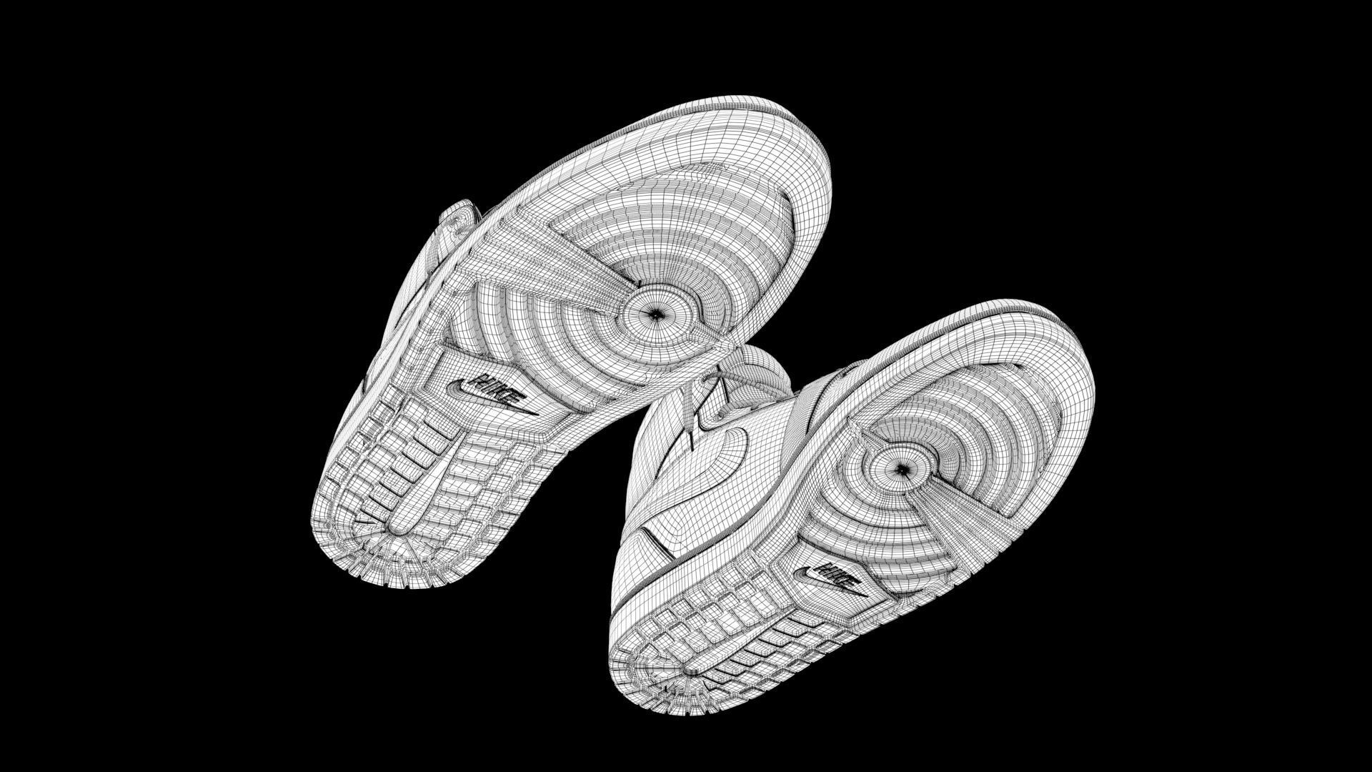 Nike Jordan red 3D model_8