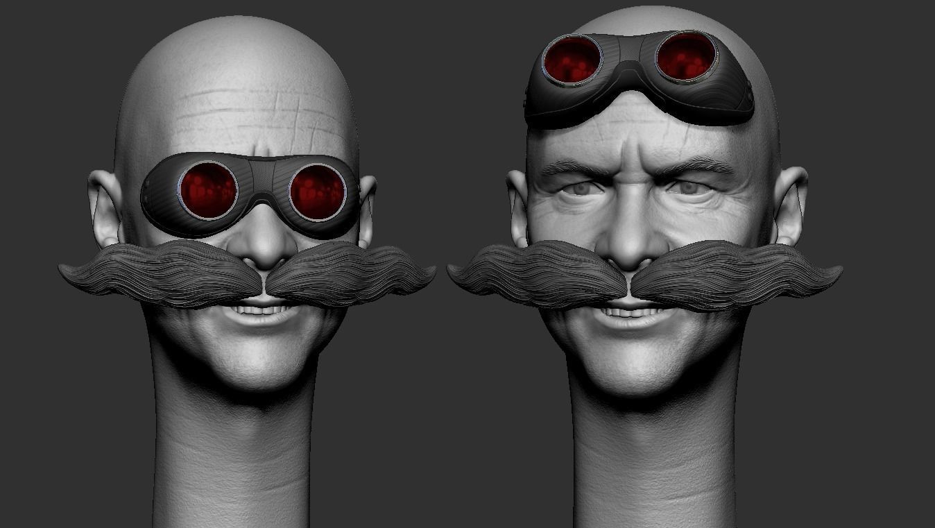 Jim Carrey as Dr Robotnik two pack 3D print model_12