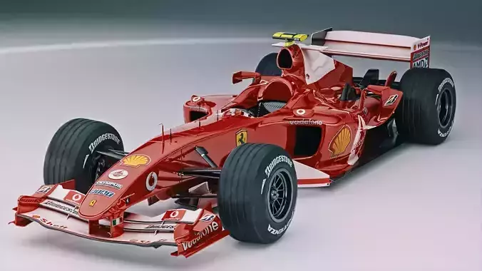 ferrari f2004 Low-poly 3D model
