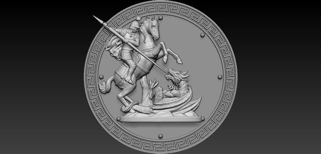St George Pendant 3D print model_2