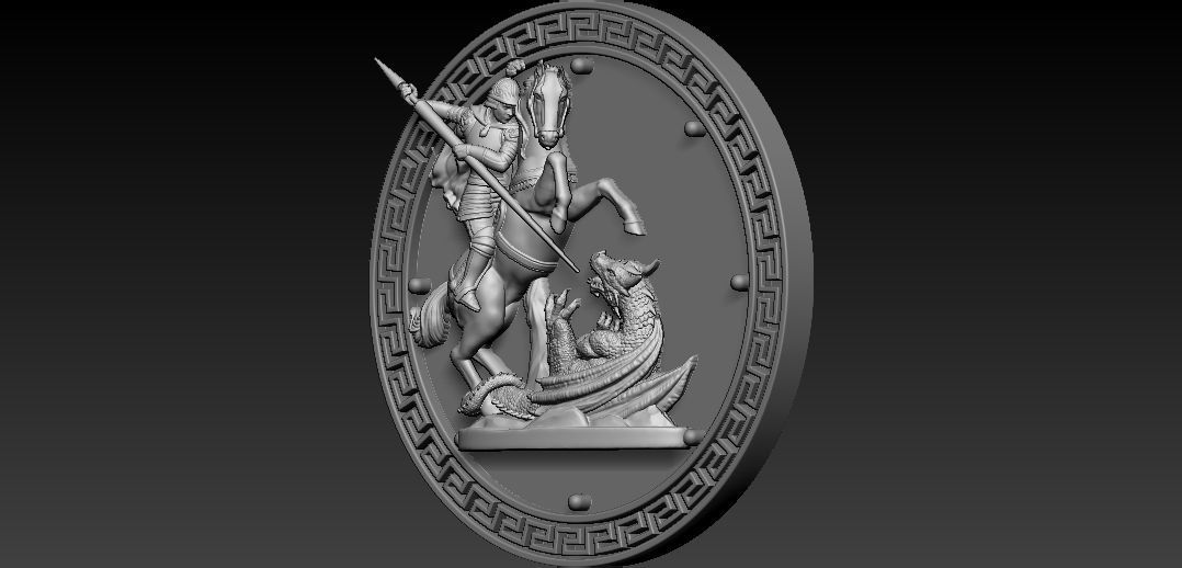 St George Pendant 3D print model_3