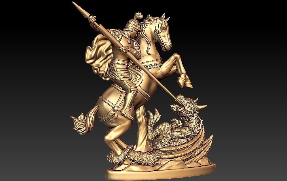 St George Pendant 3D print model_7
