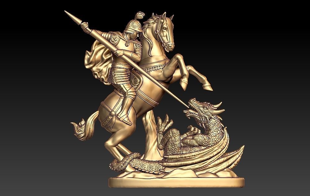 St George Pendant 3D print model_6