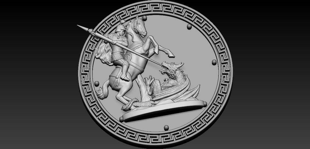 St George Pendant 3D print model_5