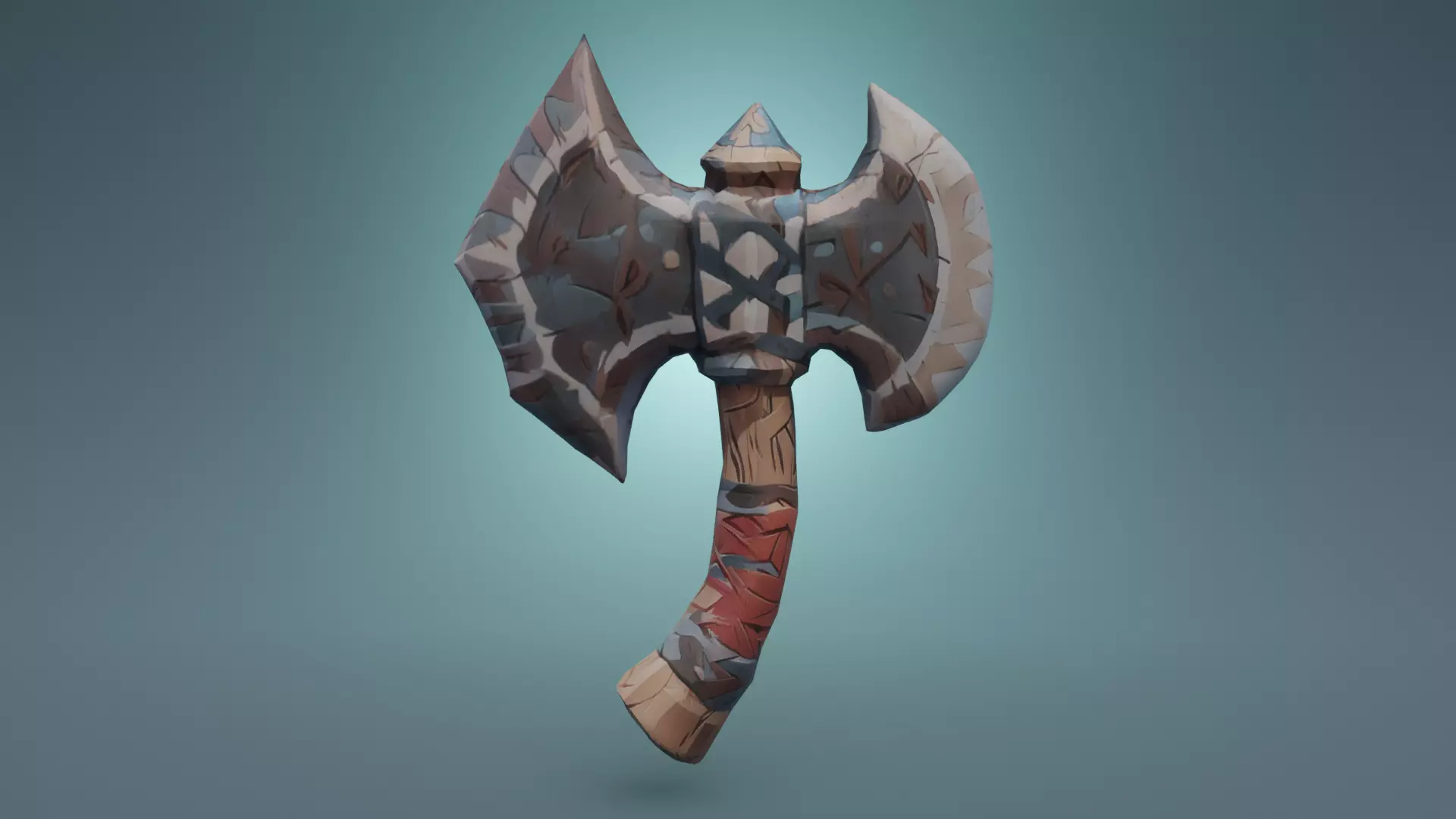 A Metal and Wood Axe Adventure Game Asset Free low-poly 3D model