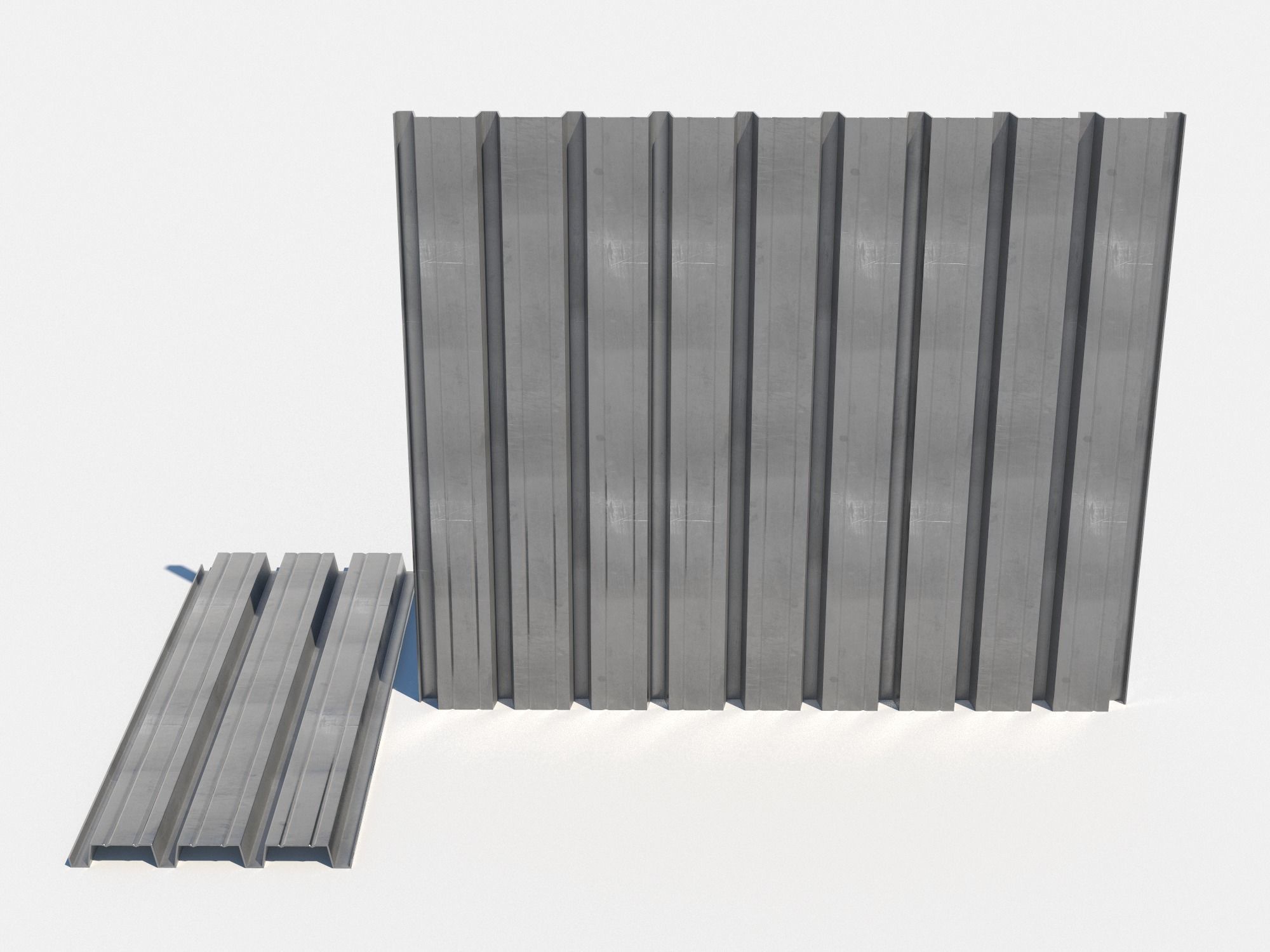 Corrugated galvanized sheets 9 Low-poly 3D model_1
