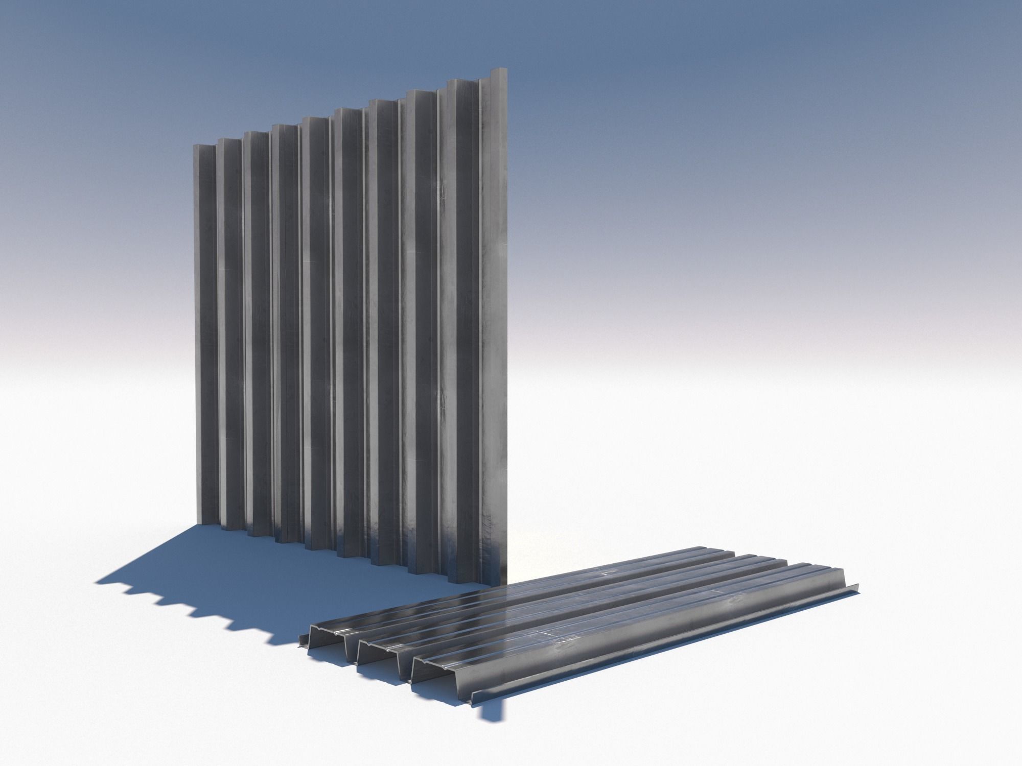 Corrugated galvanized sheets 9 Low-poly 3D model_6