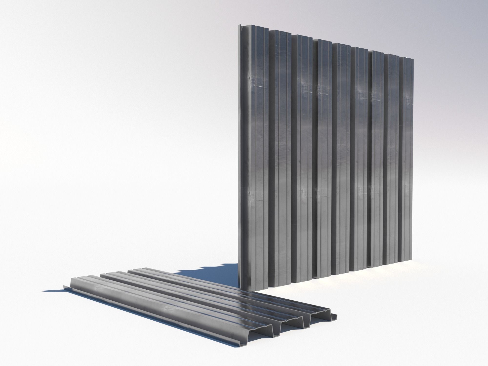 Corrugated galvanized sheets 9 Low-poly 3D model_8