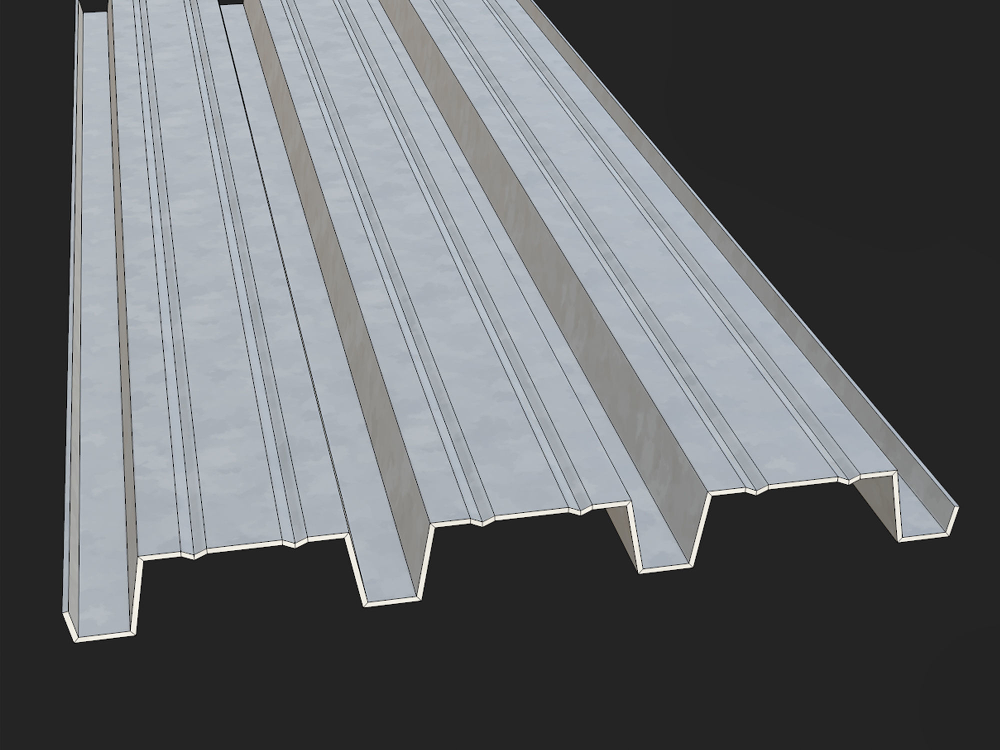 Corrugated galvanized sheets 9 Low-poly 3D model_14