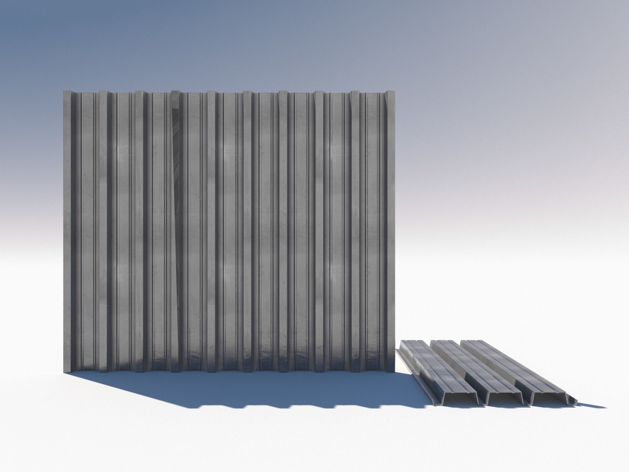 Corrugated galvanized sheets 9 Low-poly 3D model_5