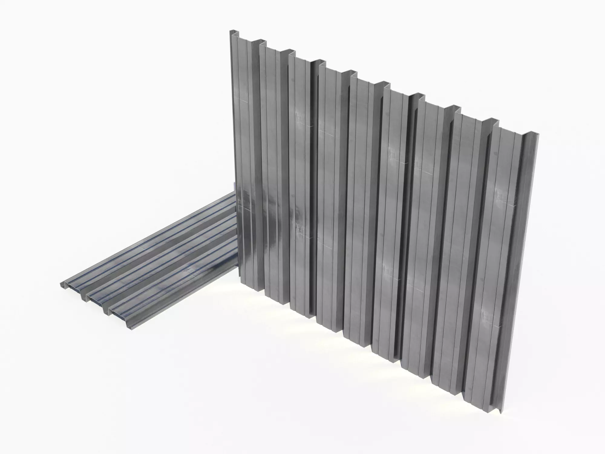 Corrugated galvanized sheets 9 Low-poly 3D model_0