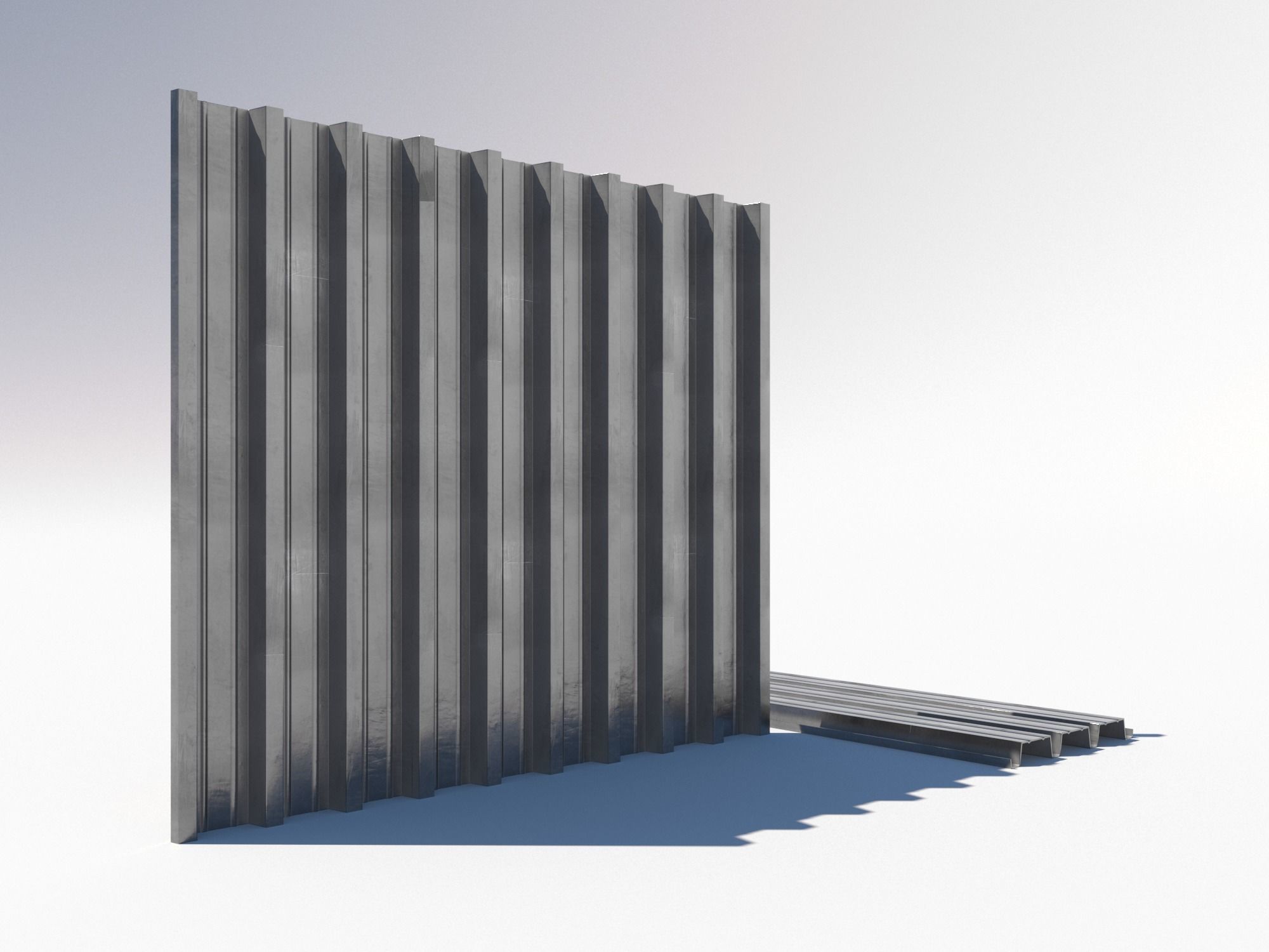 Corrugated galvanized sheets 9 Low-poly 3D model_4