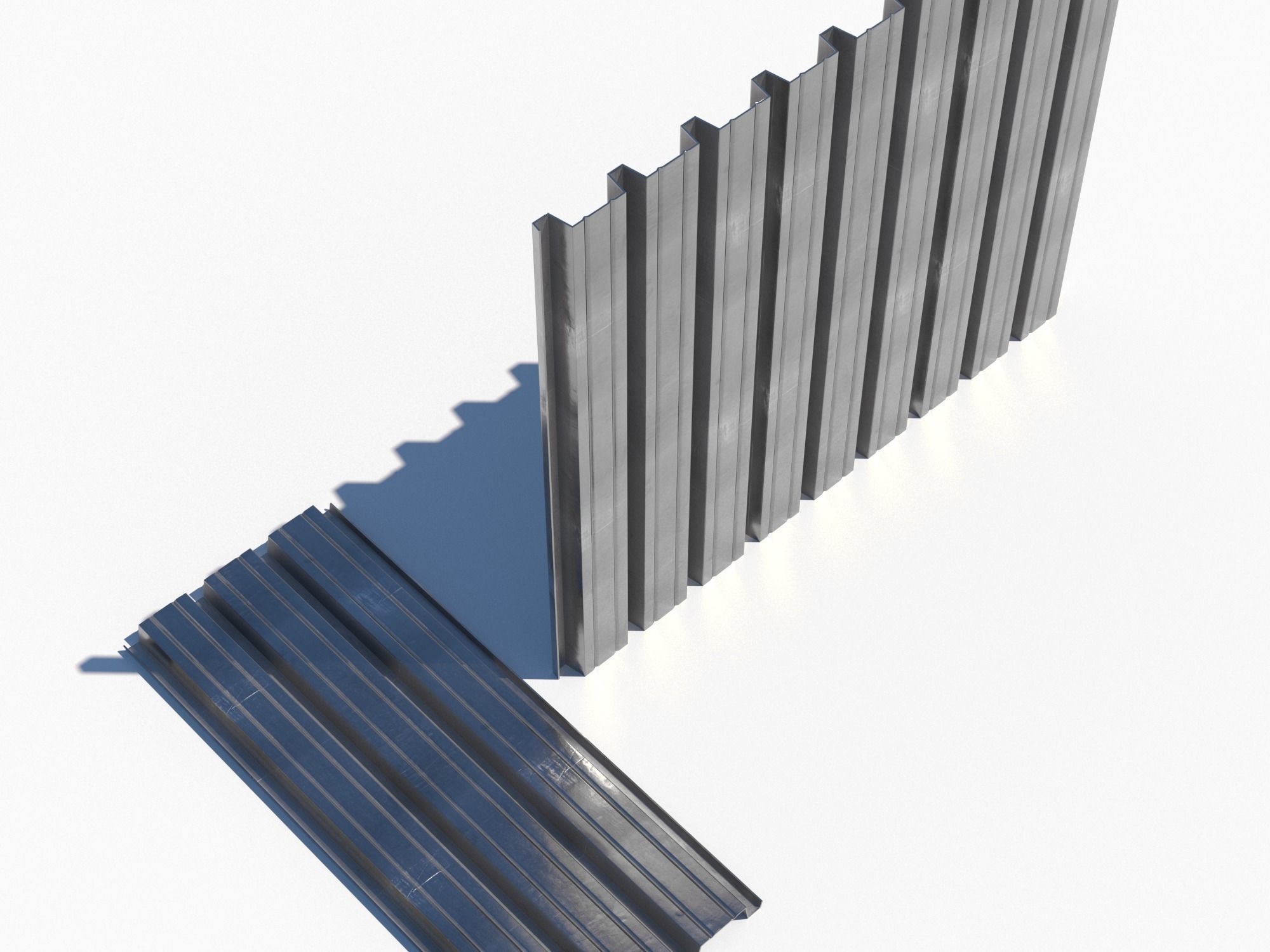 Corrugated galvanized sheets 9 Low-poly 3D model_11