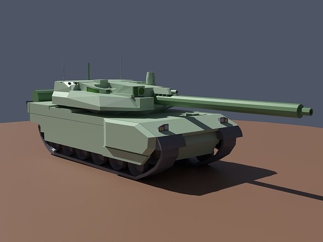 Tank -  French Leclerc Low-poly 3D model