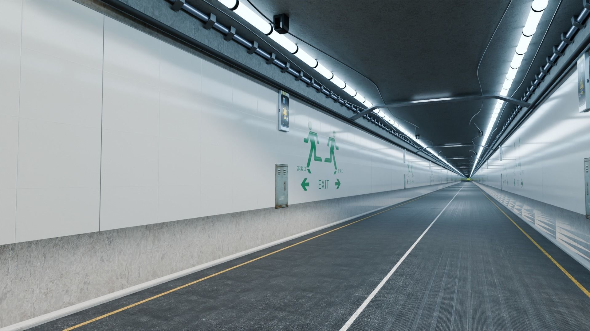 Japanese Underpass tunnel  3D model_4