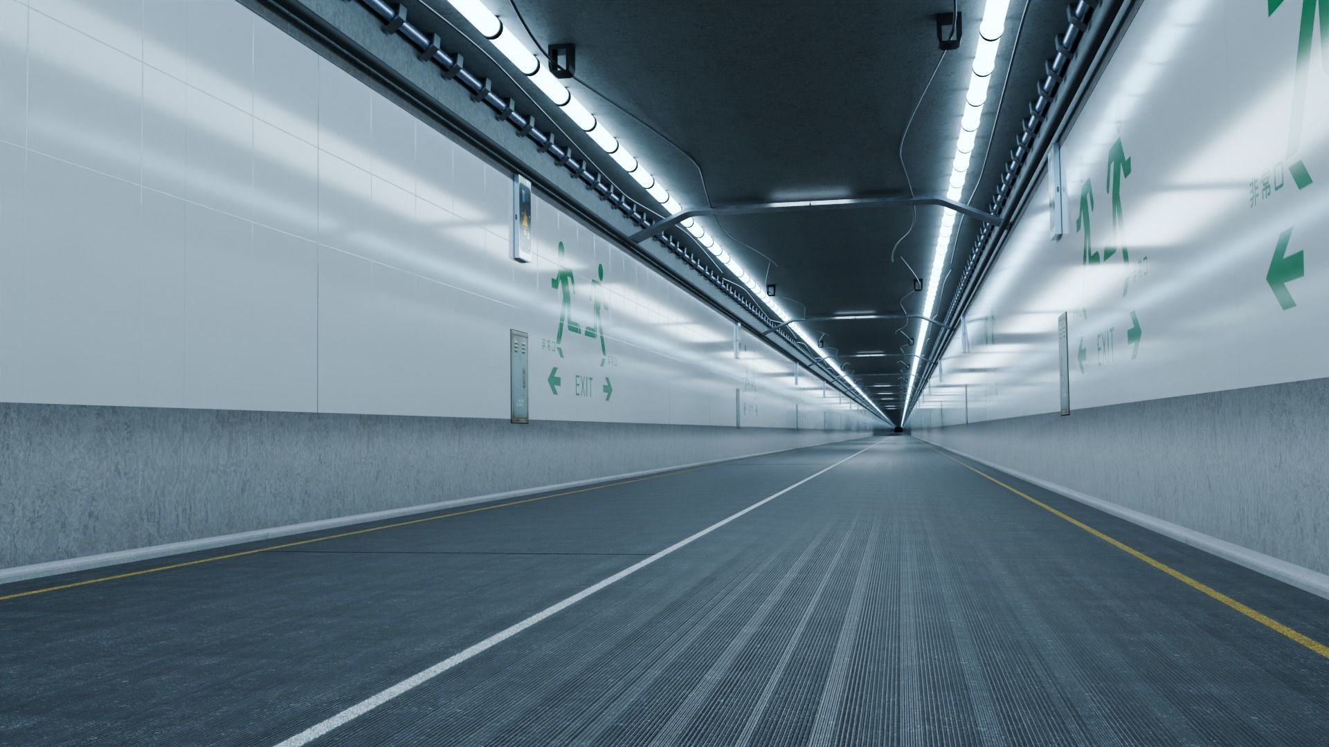 Japanese Underpass tunnel  3D model_2