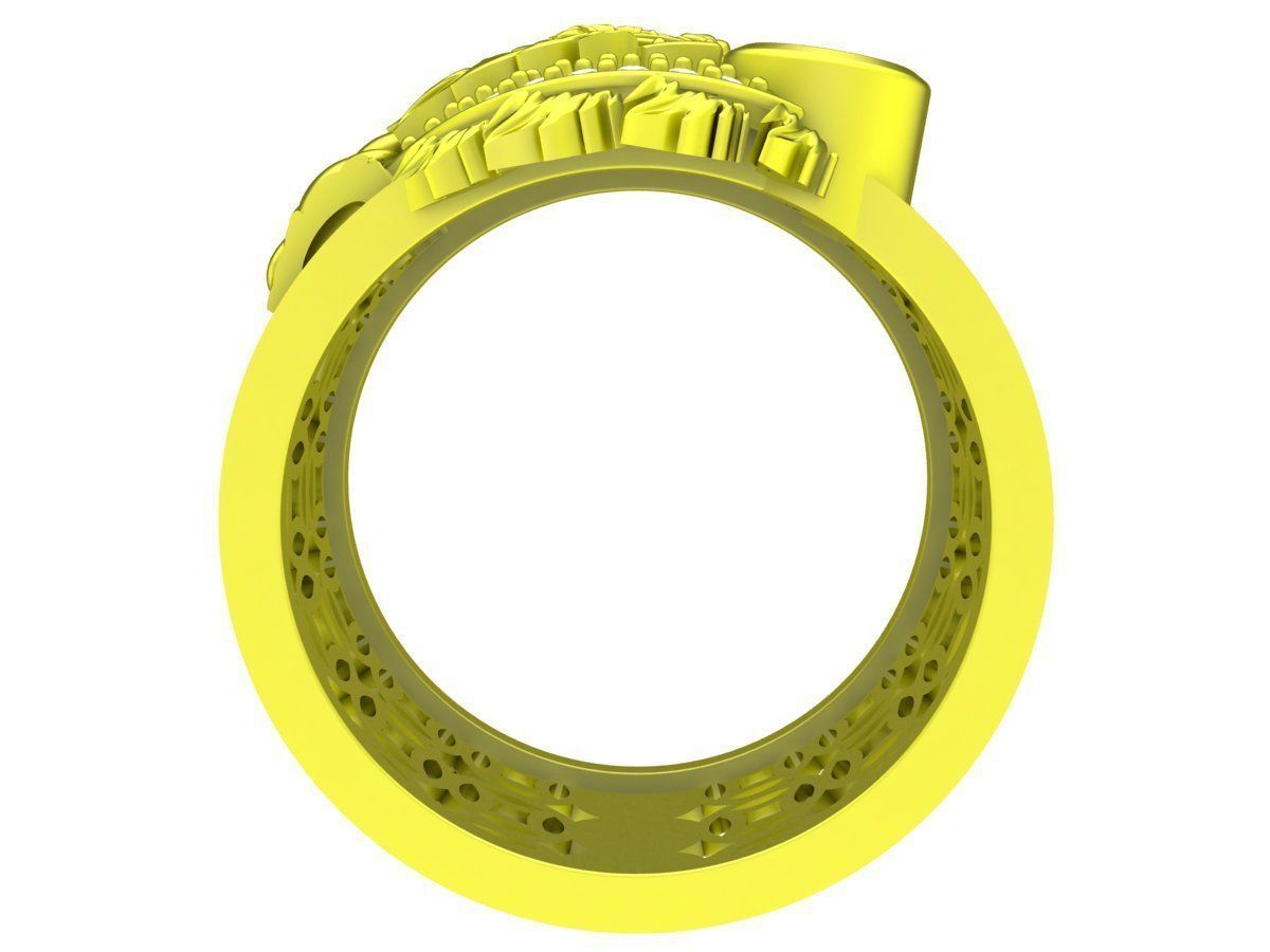 A6028 Fengshui Diamond Chinese Dragon Men Ring 3D print model_5