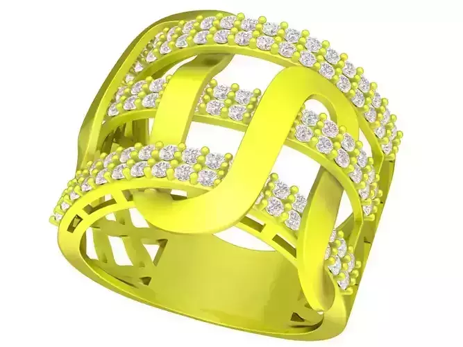 A6056 Art Diamond Women Fashion Ring