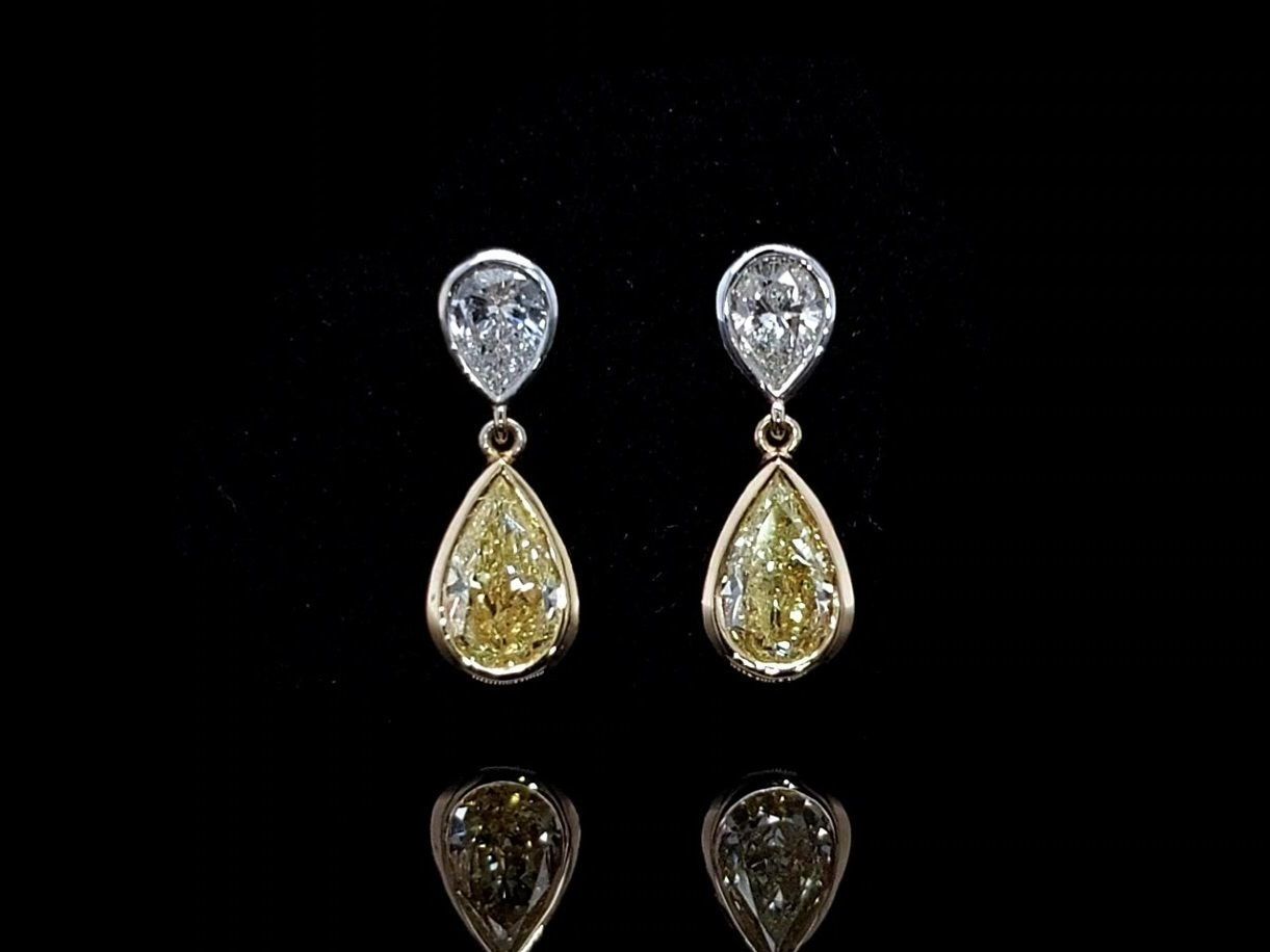 Bezel Pear Shape Earrings 3D print model_2