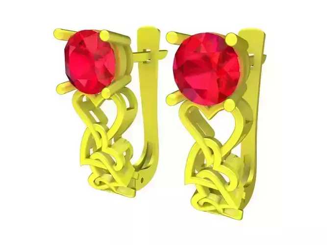 A6101 Art Heart Diamond Hoop Earrings