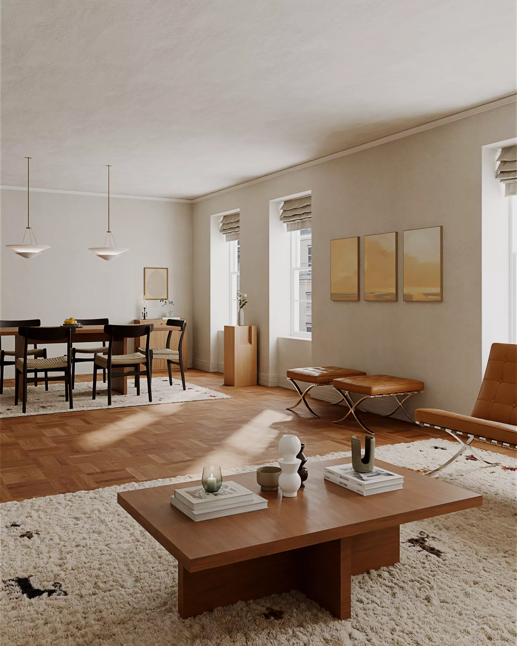 Blender Interior Scene Warm Modern Archviz Living Room 3D model