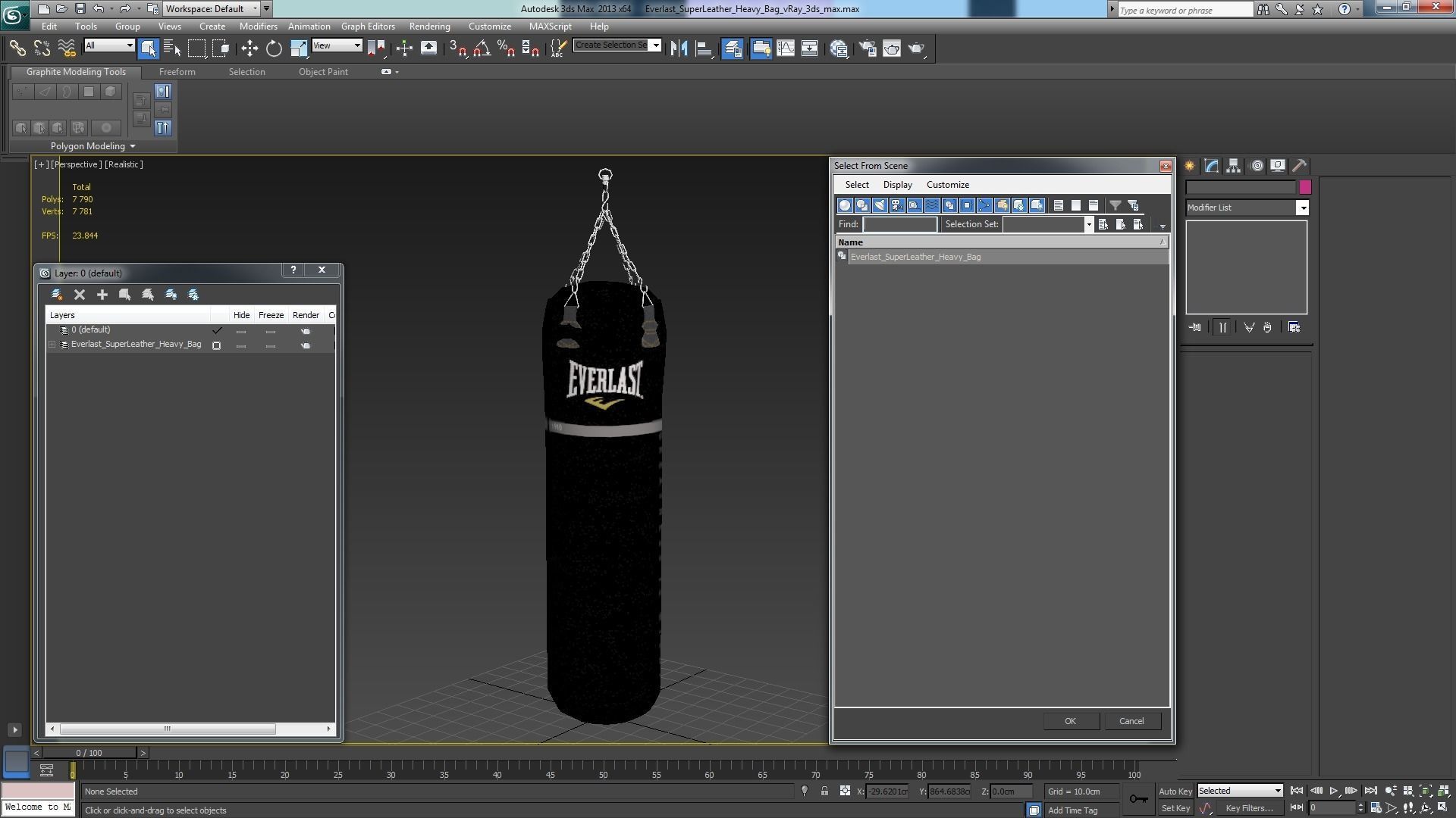 Everlast Super Leather Heavy Punching Bag Low-poly 3D model_25