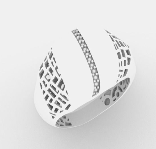Stone and Polished ring model 3D print model_2