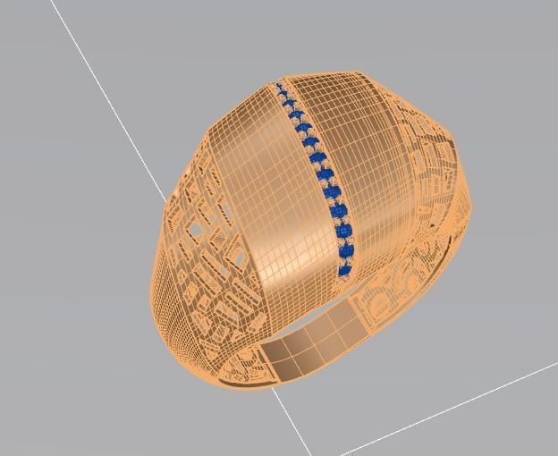 Stone and Polished ring model 3D print model_1