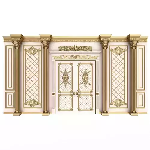 Boiserie Classic Wall with Mouldings 04 White