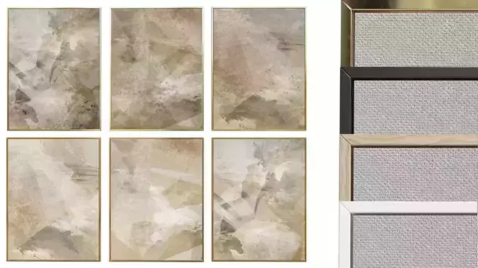6 Abstract Frames  Set 002 3D model